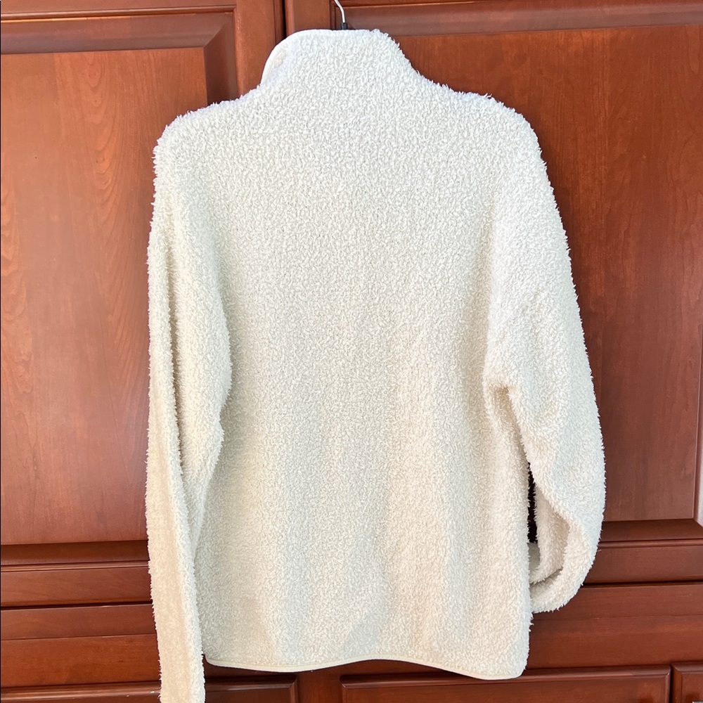 SKIMS Women's White Fleece Zip Up Sweater - Picture 6 of 6